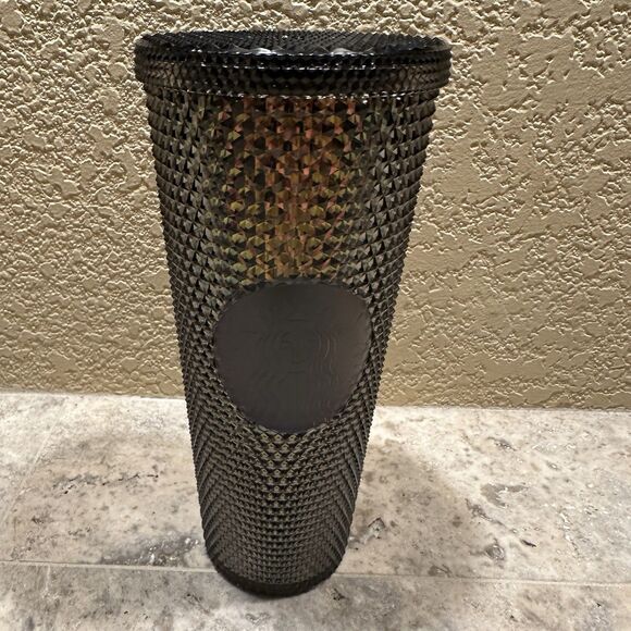 Starbucks CU Colorado University Studded 24 Oz Tumbler Iridescent Black & Gold - Picture 3 of 3